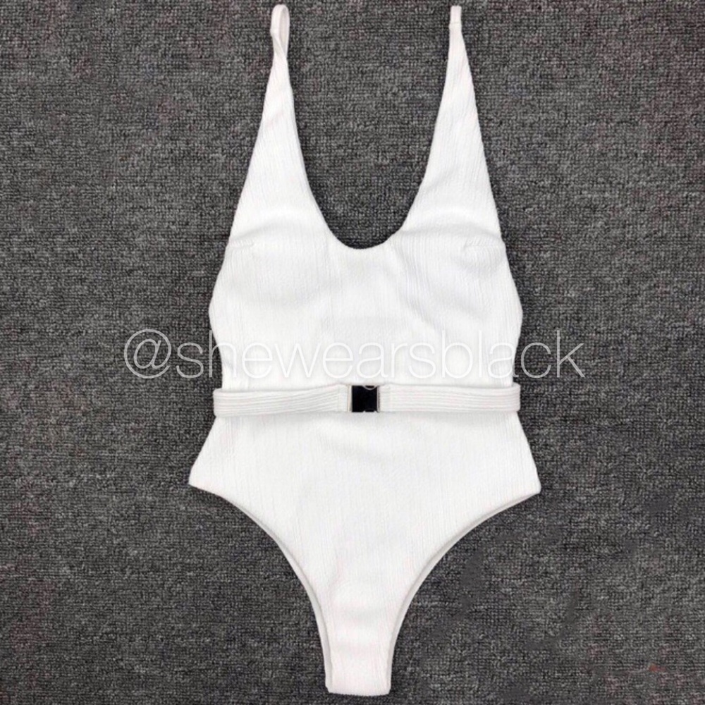 ELLE Buckle Ribbed One Piece - Picture 6 of 8